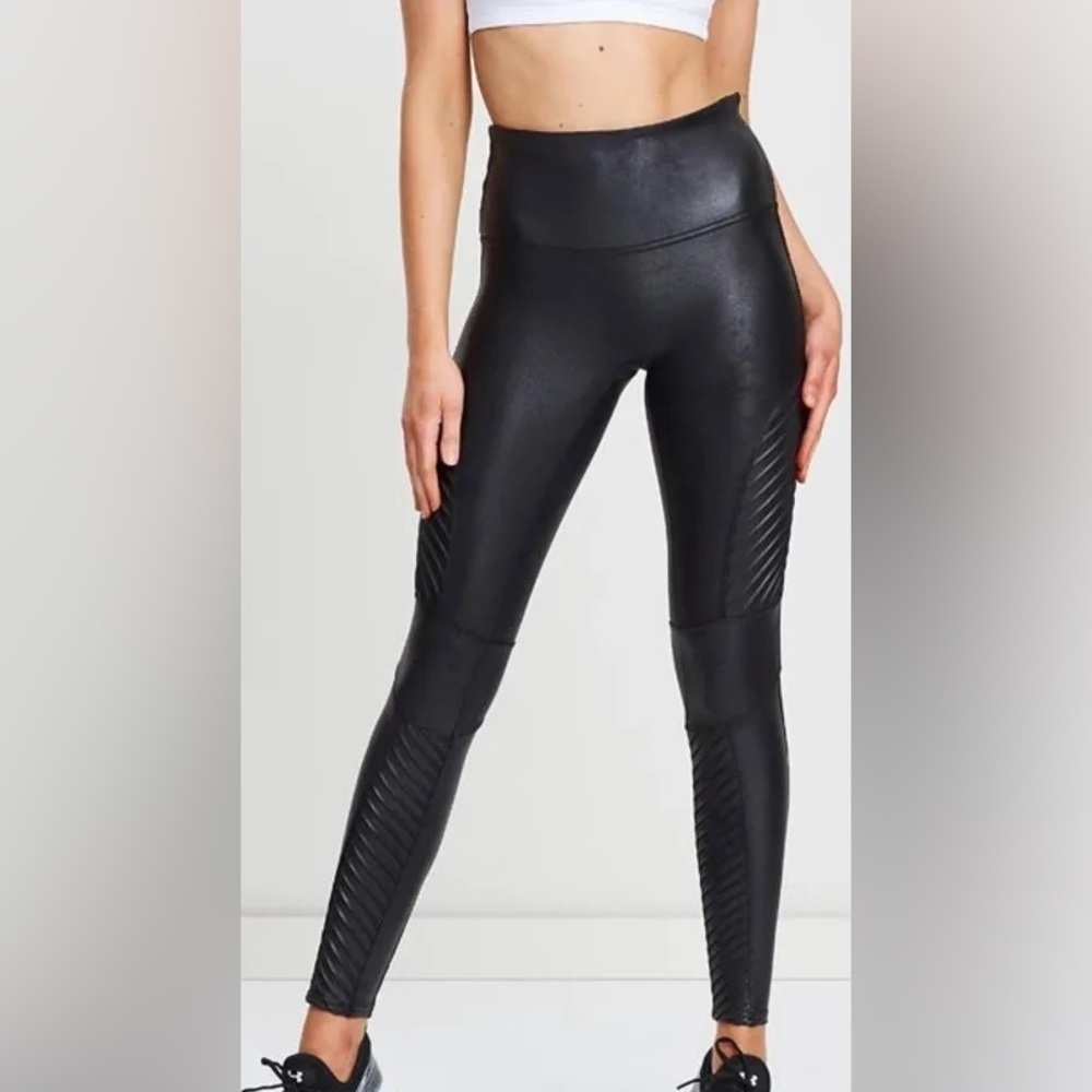 Commando Faux Leather Moto Leggings compression shapewear Black matte si…​​​​​